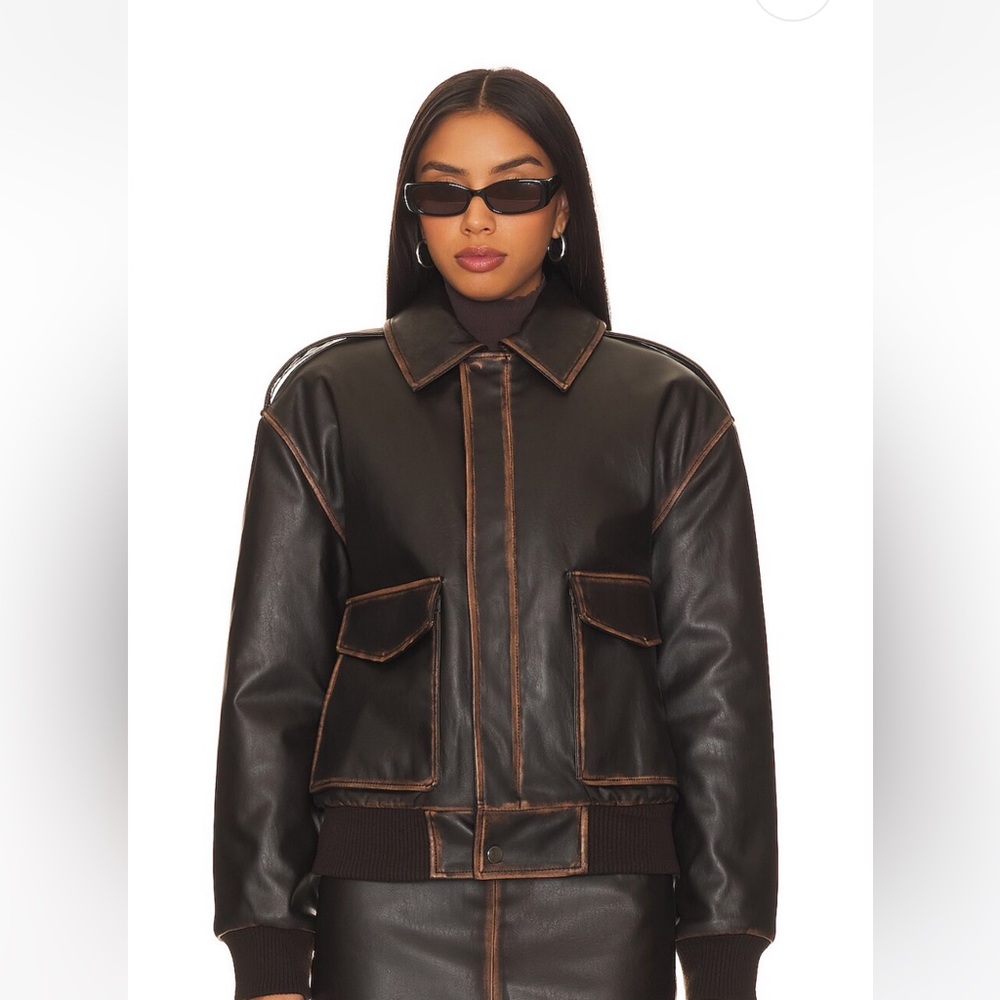 Brown Leather Jacket worn once